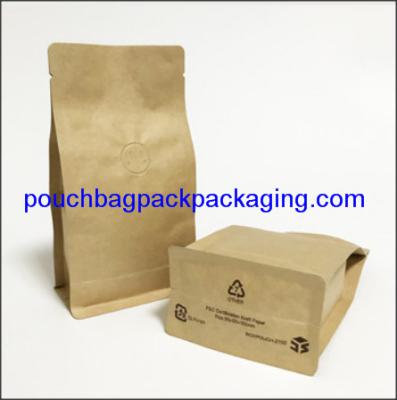 China Block bottom stand up pouch, coffee bag, 95x55x185mm, 150 microns for sale