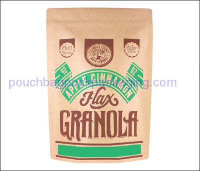 China kraft paper pouch, paper doypack plastic, stand up pouch 120 x 160+40mm for sale