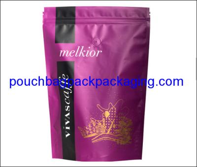 China Coffee packaging pouch, stand up pouch with valve, zip lock coffee bag for sale