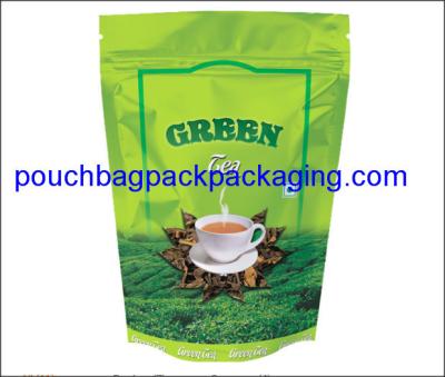 China Stand up pack pouch for tea packaging with zip lock, doypack with zipper for sale