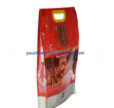 China Vacuum Bag with handle for Rice Packaging, Thailand Basmati Plastic Rice bag pack for sale