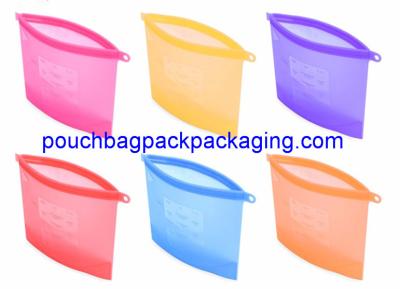 China Silicon pack bag, reusable Zip Seal, Fresh Vegetable Packaging Silicone Bag for Food Storage for sale