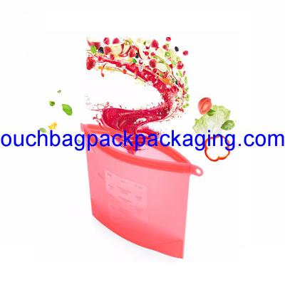 China Silicon packaging bag, Reusable Fresh Vegetable Storage pack bag for food storage for sale
