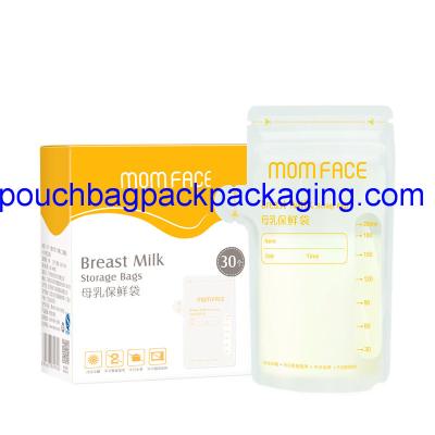 China Matte breast milk storage bag, BPA free breast milk pouch bag 200ml for sale