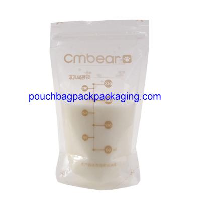 China Popular breastmilk storage bag with double zipper on top BPA free for sale