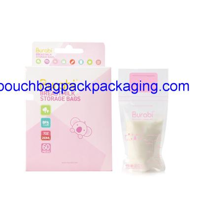 China Breast Milk Spout Storage Bag water proof double zip on top food grade for sale