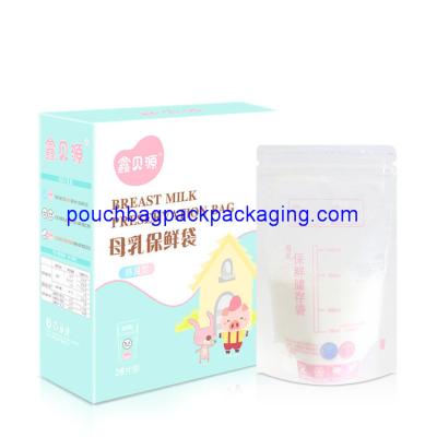China Thermal sensor Breast Milk Storage bag, 100 ml 85 x 150 + 60 mm breast milk storage bag for sale