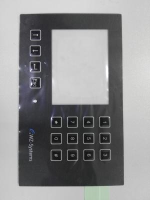 China Custom PC PET Membrane Control Panel With Clean Window Full Key Emboss SGS for sale
