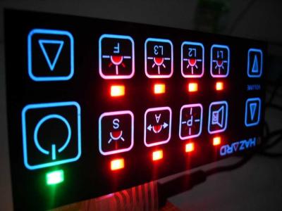 China Vandalen-beständige flache Schlüssel belichteten Backlighting-Tastaturen geführte Membranschalter zu verkaufen