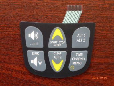 China Interruptor grabado en relieve PWB del teclado de membrana, interruptor de membrana táctil transparente en venta