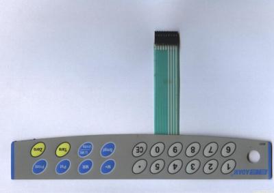 China Interruptores de membrana adaptables grabados en relieve llave del teclado con a prueba de humedad en venta