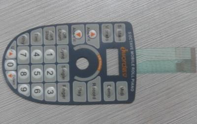 China Thin Film Cell Phone Waterproof Membrane Switch With 3M Adhesive And LED Lights for sale