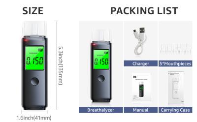China Home Personal Alcohol Breathalyzer Digital Alcohol Tester  With Lowing Reminder for sale
