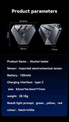 China Battery Powered Portable Alcohol Breathalyzer With LCD Display Data Storage Available for sale