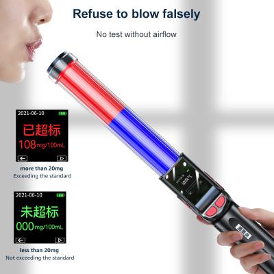 China Red And Blue Baton Type Portable Breath Analyzer Machine With Electronic Whistle for sale