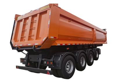 China 70 Tons Hydraulic Tipper Truck Trailer U Shape Type 16 Tires Box for sale
