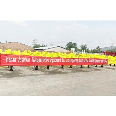 China Des Dockbehälter-Skeletts der Achsen 60tons der Achsen 3 des Großhandelspreises 2 der Fabrik Anhänger halb mit hoher Qualität zu verkaufen