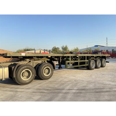 China 40ft Flatbed Semi Trailer With Container Twist Locks Te koop