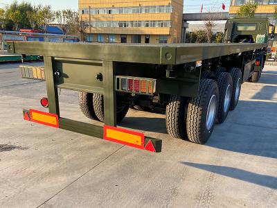 China 3 Axles Flatbed Transport Truck Semi Trailer 40FT Container en venta