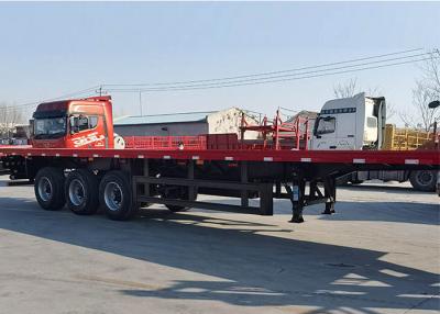 China Container Flatbed Semi Trailer Truck 3 Axle 20FT 40FT 60FT 50FT for sale