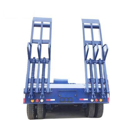 China Blue 5000kg Low Bed Semi Trailer BPW 3 Axle Low Bed Heavy Duty for sale