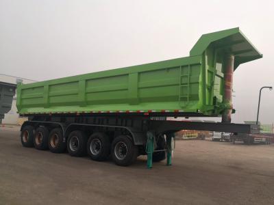 중국 100 톤 하이바 과중한 업무 덤퍼 트럭 Q235 티핑 세미 트레일러 스퀘어 판매용