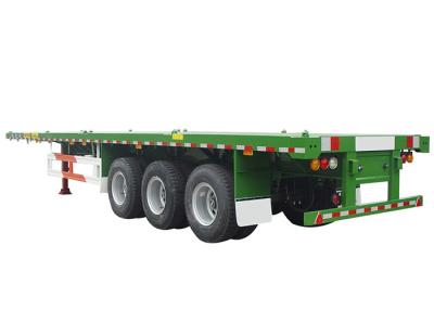 China Transport 40T 40 Ft Flatbed Truck Trailer 12pcs Suspension for sale