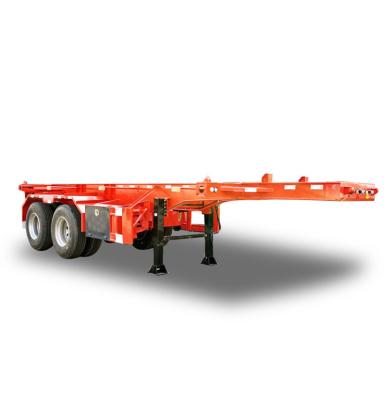 China Orange 5000kg Sliding Skeletal Trailer T700 2 Axle Flatbed for sale