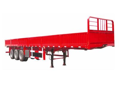 China Reboque 50000kg 3 Axle Flatbed Trailer da parede lateral do transporte BPW semi à venda