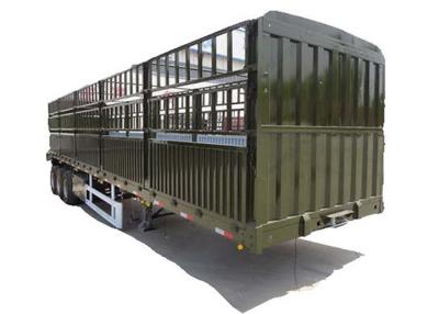 China Army Green CE Stake Semi Trailer 60T Livestock Transport  For Bulk Cargo for sale