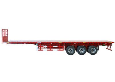 China 2 Axles 50T Flatbed Truck Trailer 12.4m Flatbed Shipping Container for sale