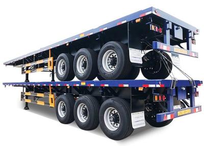 China 20ft Flatbed Truck Trailer 60T Three Axle Flatbed Semi Trailer ISO for sale