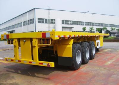 China Low Bed  FUWA Flatbed Truck Trailer 2500mm 4 Axle Flatbed Trailer for sale