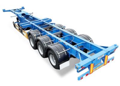 China Blue 11.00r20 Tri Axle Skeletal Trailer 12m Container Chassis for sale