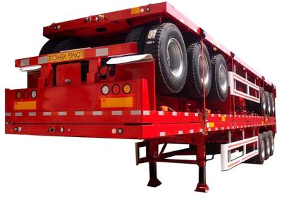 China High Bed 45 Tons Snowrunner Flatbed Semi Trailer Q345B 20ft Flat Bed Trailer for sale