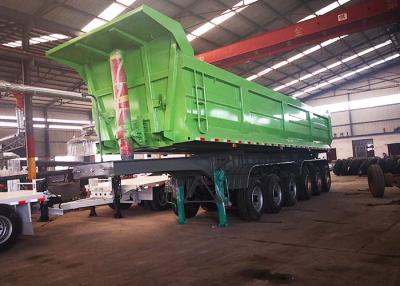 중국 녹색 U자 형상 3100 밀리미터 트럭 내보자 트레일러 12R20 3 축 덤프차 80 톤 판매용