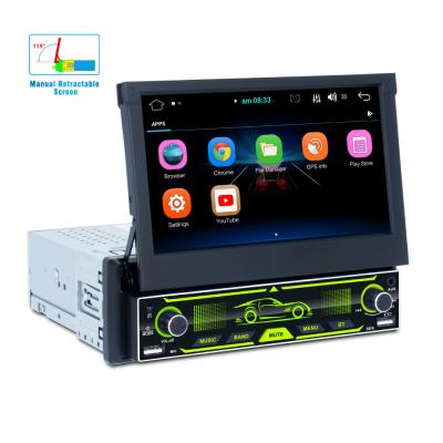 China 32G Retractable Android Car Player 7 Color Backlight Wifi Bluetooth Car Stereo for sale