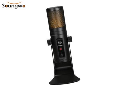 China Indicador incorporado del RGB del conector de auriculares del micrófono de la grabación del condensador USB en venta