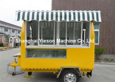 China CE Yellow Strong Street Food Van Hire With Sliding Glass Window for sale