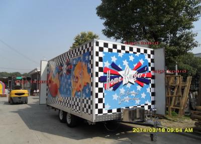 China Fashionable Mobile Kitchen Trailer Hire Catering Van With Custom Poster Board for sale