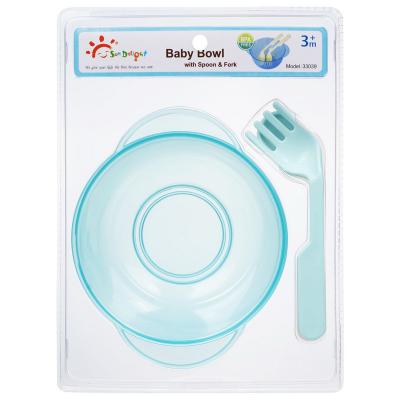 China Suction Base BSCI Baby Feeding Bowls And Spoons Fork for sale