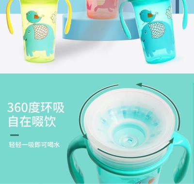 China 300ml PP 360 Degree Angle Baby Sippy Cup BSCI  ISO9001 Certificate for sale