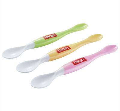 China Two Heads Baby Feeding Spoon PP TPE Safe Customized Logo for sale