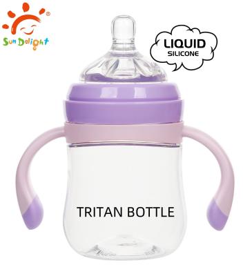 China 0-6 Months Newborn Baby Feeding Bottle Without Handle Silicone Nipple for sale