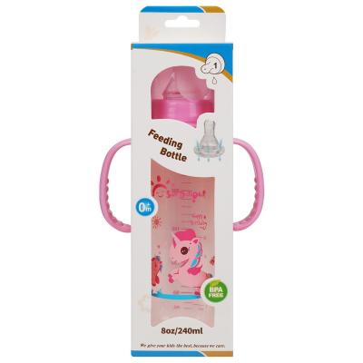China 8oz 240ml Newborn Baby Feeding Bottle with double handle PP for sale