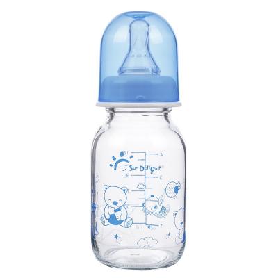 China 125ml 4oz Standard Neck Borosilicate Glass Baby Feeding Bottles for sale