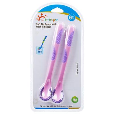 China 40℃ Soft Bite Color Change Baby Feeding Spoon for sale