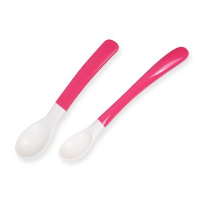 China PP TPE Soft Baby 110℃ Color Changing Plastic Spoons for sale