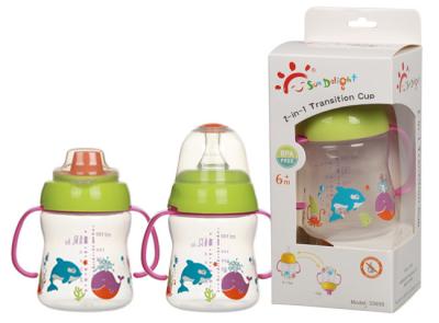 China Derrame não 2 em 1 meses livre de BPA 6 copo de Sippy do bebê de 6 onças à venda