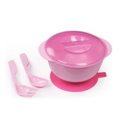 China BPA Free PP PVC Suction Pad Baby Feeding Bowls And Spoons for sale